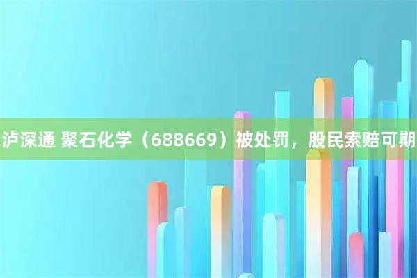 泸深通 聚石化学（688669）被处罚，股民索赔可期