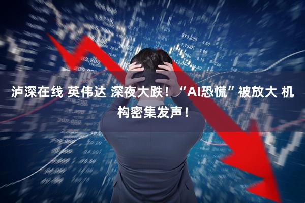 泸深在线 英伟达 深夜大跌！“AI恐慌”被放大 机构密集发声！
