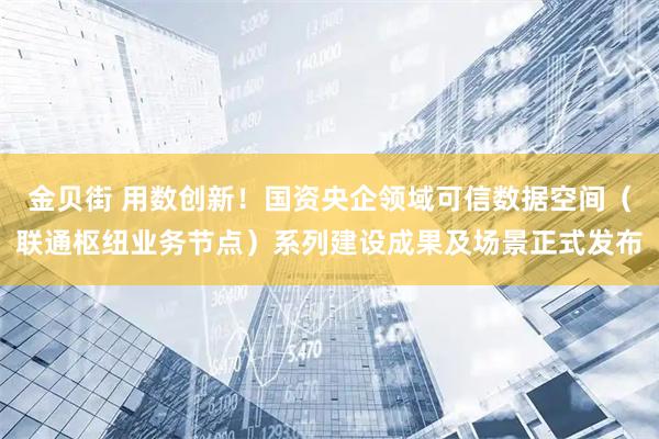 金贝街 用数创新！国资央企领域可信数据空间（联通枢纽业务节点）系列建设成果及场景正式发布